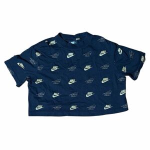 Nike Navy Swoosh Cropped Tee